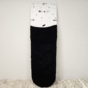 Forever 21 Socks Womens Ankle Nylon Black Floral Goth One Size